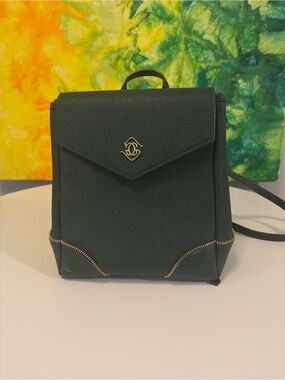 Glass Ladd Green Saffiano Leather Tote with Gold Hardware